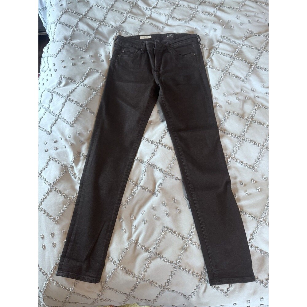 AG Adriano Goldschmied The Prima Mid Rise Cigarette Jeans Size 28R Black